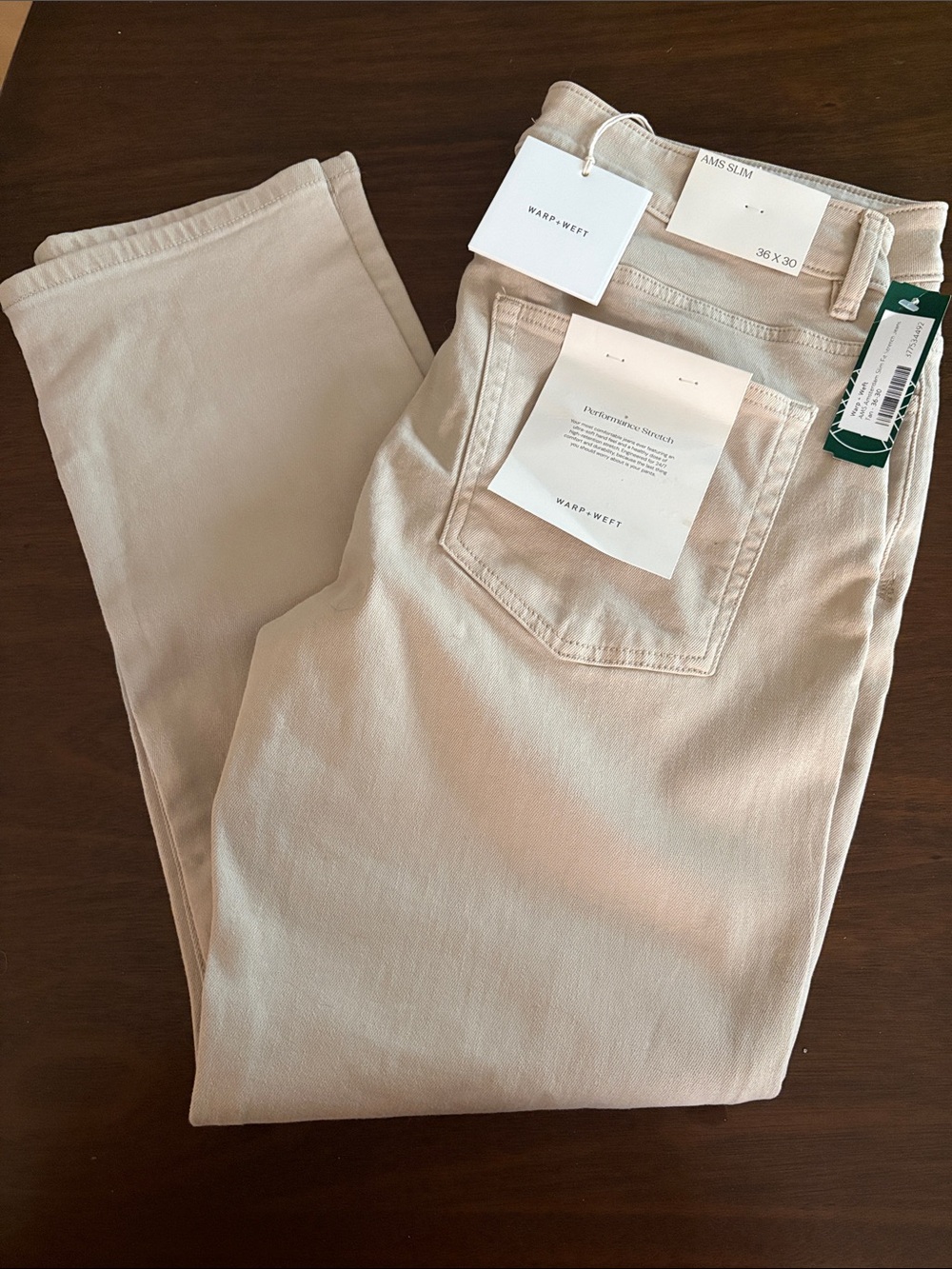 Warp + Weft Men's 36x30 Slim Jeans in Khaki